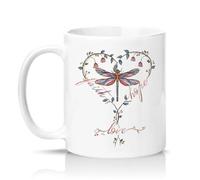 Sassy Souls Faith Hope Love Womens 11oz Ceramic Novelty Mug Dragonfly Nature Lover Tea Coffee Cup Gift White