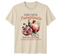 Sassy Souls Farm Fresh Pomegranate 100% Fresh Ruby Red & Delicious Handpicked from Our Farm T-Shirt Fruit Farming Food Drink Birthday Gift for Him and Her 2XL