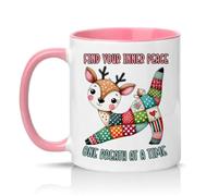 Sassy Souls Find Your Inner Peace One Breath At A Time 11oz Ceramic Novelty Mug Mindfulness Mental Health Tea Coffee Cup Gift Pink