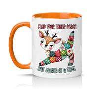 Sassy Souls Find Your Inner Peace One Breath At A Time 11oz Ceramic Novelty Mug Mindfulness Mental Health Tea Coffee Cup Gift Orange