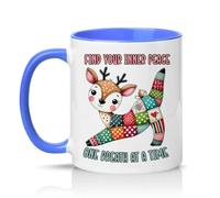 Sassy Souls Find Your Inner Peace One Breath At A Time 11oz Ceramic Novelty Mug Mindfulness Mental Health Tea Coffee Cup Gift Blue