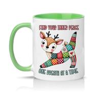 Sassy Souls Find Your Inner Peace One Breath At A Time 11oz Ceramic Novelty Mug Mindfulness Mental Health Tea Coffee Cup Gift Green