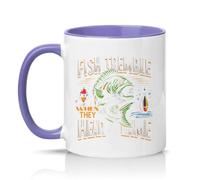 Sassy Souls Fish Tremble When They Hear My Name 11oz Ceramic Novelty Mug Bass Fishing Humour Tea Coffee Cup Gift Light Purple
