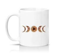 Sassy Souls Floral Moon Phases Womens 11oz Ceramic Novelty Mug Boho Celestial Nature Tea Coffee Cup Gift for Her White