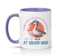 Sassy Souls Forever Chasing Sunsets Catch Me At Golden Hour 11oz Ceramic Novelty Mug Goose Sunset Animal Lovers Tea Coffee Cup Gift Light Purple