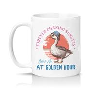 Sassy Souls Forever Chasing Sunsets Catch Me At Golden Hour 11oz Ceramic Novelty Mug Goose Sunset Animal Lovers Tea Coffee Cup Gift White