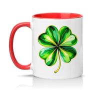 Sassy Souls Four Leaf Clover 11oz Ceramic Novelty Mug Irish St Patricks Day Tea Coffee Cup Red