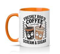 Sassy Souls Freshly Bood Coffee Served with Scream and Sugar 11oz Ceramic Novelty Mug Halloween Spooky Season Coffee Lovers Tea Coffee Cup Gift Orange