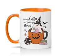Sassy Souls Fueled By Coffee and Spooky Stories 11oz Ceramic Novelty Mug Halloween Spooky Season Coffee Tea Cup Gift Orange