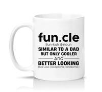Sassy Souls Fun Cle Fun Kuh I Noun Similar to A Dad But Only Cooler and Looking See Also Handsome 11oz Ceramic Novelty Mug Uncle Humour Tea Coffee Cup Gift White