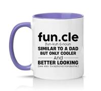 Sassy Souls Fun Cle Fun Kuh I Noun Similar to A Dad But Only Cooler and Looking See Also Handsome 11oz Ceramic Novelty Mug Uncle Humour Tea Coffee Cup Gift Light Purple