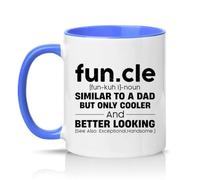 Sassy Souls Fun Cle Fun Kuh I Noun Similar to A Dad But Only Cooler and Looking See Also Handsome 11oz Ceramic Novelty Mug Uncle Humour Tea Coffee Cup Gift Blue