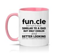 Sassy Souls Fun Cle Fun Kuh I Noun Similar to A Dad But Only Cooler and Looking See Also Handsome 11oz Ceramic Novelty Mug Uncle Humour Tea Coffee Cup Gift Pink