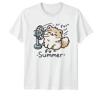 Sassy Souls Funny Cat Summer Fu T-Shirt Cute Kitten Graphic Tee for Cat Lovers L White