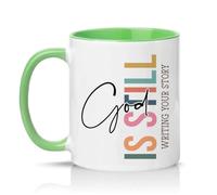 Sassy Souls God is Still Writing Your Story 11oz Ceramic Novelty Mug Inspirational Christian Tea Coffee Cup Gift Green