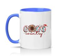 Sassy Souls Gods Country Womens 11oz Ceramic Novelty Mug Leopard Sunflower Religious Tea Coffee Cup Gift Blue