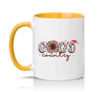 Sassy Souls Gods Country Womens 11oz Ceramic Novelty Mug Leopard Sunflower Religious Tea Coffee Cup Gift Golden Yellow