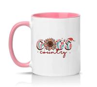 Sassy Souls Gods Country Womens 11oz Ceramic Novelty Mug Leopard Sunflower Religious Tea Coffee Cup Gift Pink