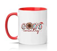 Sassy Souls Gods Country Womens 11oz Ceramic Novelty Mug Leopard Sunflower Religious Tea Coffee Cup Gift Red