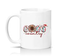 Sassy Souls Gods Country Womens 11oz Ceramic Novelty Mug Leopard Sunflower Religious Tea Coffee Cup Gift White