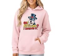 Sassy Souls Got Attitude? I Invented It Schnauzer Dog Womens Graphic Hoodie Sweatshirt For Pet Owners Humorous Animal Ladies Pullover M (12-14) Light Pink