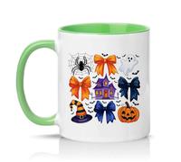 Sassy Souls Halloween Haunted House Spooky Ghost 11oz Ceramic Novelty Mug Pumpkin Tea Coffee Cup Green