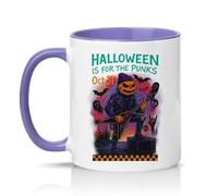 Sassy Souls Halloween is for The Punks Oct 31 11oz Ceramic Novelty Mug Punk Rock Halloween Tea Coffee Cup Gift Light Purple