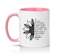 Sassy Souls He Will Call On Me and I Will Answer Him I Will Be with Him in Trouble I Will Deliver Him and Honor Him Psalm 41 15 11oz Ceramic Novelty Mug Religious Gift Pink