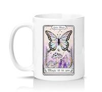 Sassy Souls Hello Magic Magic is in You 11oz Ceramic Novelty Mug Butterfly Crystal Spiritual Fantasy Tea Coffee Cup White