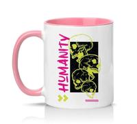 Sassy Souls Humanity is A Trait that Every Human Being On The Face of This Earth Should Have 11oz Ceramic Novelty Mug Dark Humour Tea Coffee Cup Pink