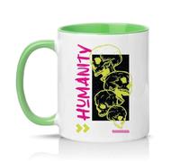 Sassy Souls Humanity is A Trait that Every Human Being On The Face of This Earth Should Have 11oz Ceramic Novelty Mug Dark Humour Tea Coffee Cup Green