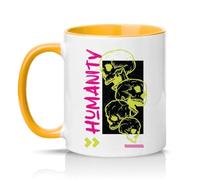Sassy Souls Humanity is A Trait that Every Human Being On The Face of This Earth Should Have 11oz Ceramic Novelty Mug Dark Humour Tea Coffee Cup Golden Yellow
