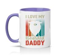 Sassy Souls I Love My Bearded Daddy Mens 11oz Ceramic Novelty Mug Bearded Dads Fathers Day Tea Coffee Cup Gift Light Purple