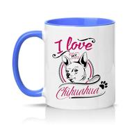 Sassy Souls I Love My Chihuahua 11oz Ceramic Novelty Mug Chihuahua Dog Lover Tea Coffee Cup Gift Blue