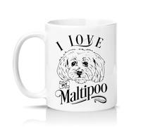 Sassy Souls I Love My Maltipoo 11oz Ceramic Novelty Mug Maltipoo Dog Owners Tea Coffee Cup Gift White