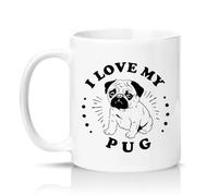 Sassy Souls I Love My Pug 11oz Ceramic Novelty Mug Pug Lovers Pet Owners Tea Coffee Cup Gift White