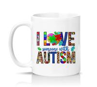 Sassy Souls I Love Someone with 11oz Ceramic Novelty Mug Awareness Support Tea Coffee Cup Gift White