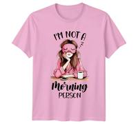 Sassy Souls I'm Not A Morning Person T-Shirt Funny Sleep Pajama Graphic Tee S Light Pink