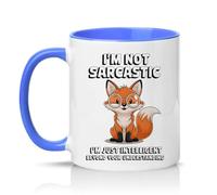 Sassy Souls Im Not Sarcastic Im Just Intelligent Beyond Your Understanding 11oz Ceramic Novelty Mug Intelligent Fox Sarcastic Humour Tea Coffee Cup Gift Blue