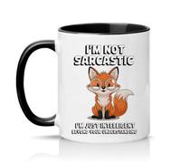 Sassy Souls Im Not Sarcastic Im Just Intelligent Beyond Your Understanding 11oz Ceramic Novelty Mug Intelligent Fox Sarcastic Humour Tea Coffee Cup Gift Black