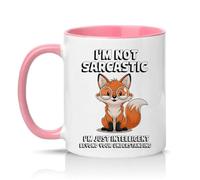 Sassy Souls Im Not Sarcastic Im Just Intelligent Beyond Your Understanding 11oz Ceramic Novelty Mug Intelligent Fox Sarcastic Humour Tea Coffee Cup Gift Pink