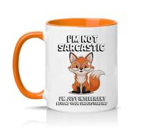 Sassy Souls Im Not Sarcastic Im Just Intelligent Beyond Your Understanding 11oz Ceramic Novelty Mug Intelligent Fox Sarcastic Humour Tea Coffee Cup Gift Orange