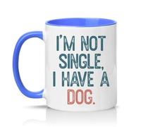 Sassy Souls Im Not Single, I Have A Dog. 11oz Ceramic Novelty Mug Dog Lover Humour Pet Owners Tea Coffee Cup Gift Blue