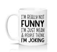 Sassy Souls Im Really Not Funny Im Just Mean and People Think Im Joking 11oz Ceramic Novelty Mug Sarcastic Office Humour Tea Coffee Cup White