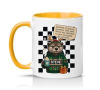 Sassy Souls Instead of Giving Presents This Year Steve Has Decided to Give Everyone His Opinion 11oz Ceramic Novelty Mug Christmas Humour Tea Coffee Cup Gift Golden Yellow