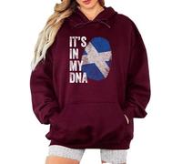 Sassy Souls It Is In My DNA Scottish Heritage Womens Graphic Hoodie Sweatshirt National Identity Pullover For Ladies 2XL (22-24) Maroon