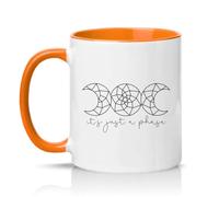 Sassy Souls Its Just A Phase 11oz Ceramic Novelty Mug Moon Phases Celestial Tea Coffee Cup Gift Orange