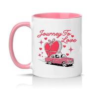 Sassy Souls Journey to Love Womens 11oz Ceramic Novelty Mug Anniversary Valentines Day Tea Coffee Cup Gift Pink