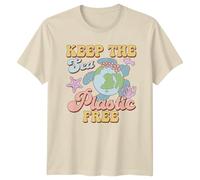 Sassy Souls Keep The Sea Plastic Free Turtle Earth Day Retro Graphic T-Shirt M