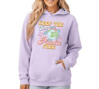 Sassy Souls Keep The Sea Plastic Ocean Conservation Womens Graphic Hoodie Sweatshirt Retro Distressed Pullover M (12-14)